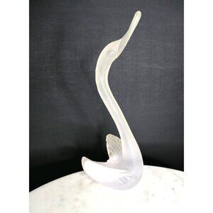 Vintage Lucite MCM Large Swan Bird Frosted Clear Sculpture Midcentury Figurine